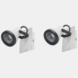 Conjunto de 2 candeeiros de foco BARO Ajustável Metal Branco
