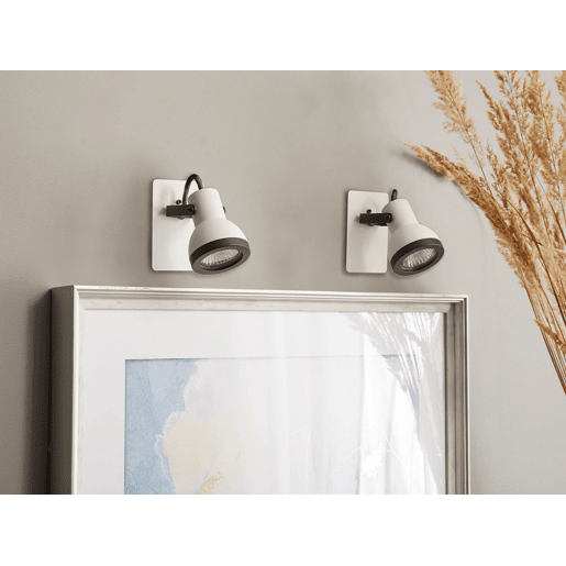 Conjunto de 2 candeeiros de foco BARO Ajustável Metal Branco