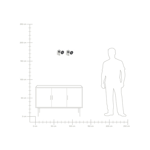 Conjunto de 2 candeeiros de foco BARO Ajustável Metal Branco