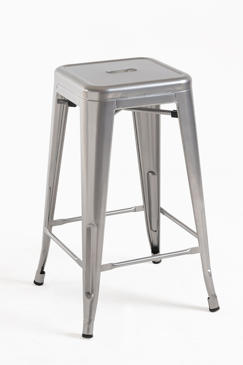 Pack 2 Taburetes Torix Bajos Plateado