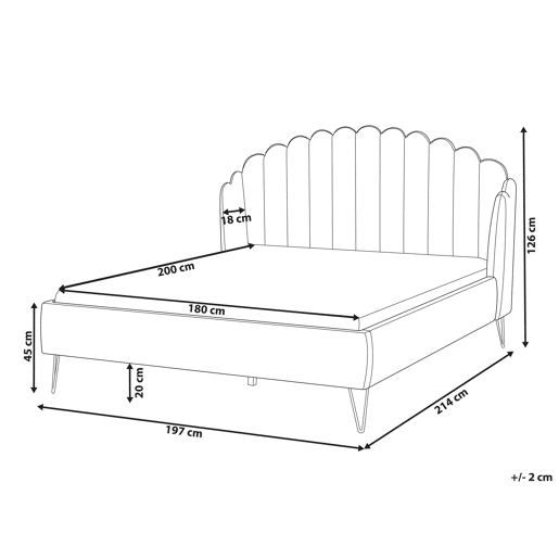 Cama Tecido AMBILLOU 180 x 200 cm Creme claro