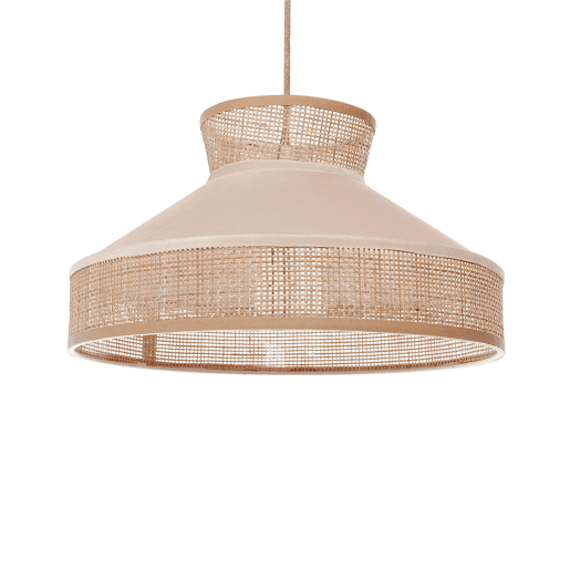 Candeeiro suspenso BATALI Rattan Creme Candeeiro suspenso BATALI Rattan Creme