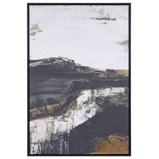 Tela STATTE Motivo abstracto 63 x 93 cm Preto