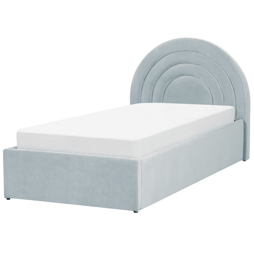 Beliani Cama infantil com arrumação Veludo ANET