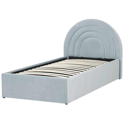 Beliani Cama infantil com arrumação Veludo ANET