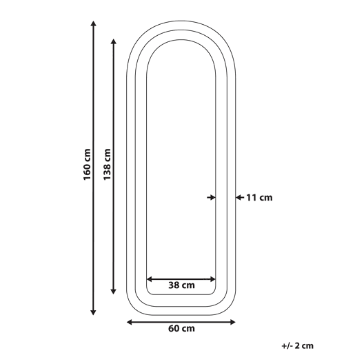 Espelho CULAN 60 cm 160 cm Veludo Rosa