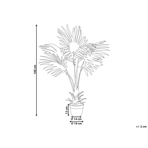 Planta artificial FAN PALM 100 cm Verde
