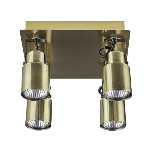 Candeeiro com 4 focos BONTE Ajustável Metal Latão