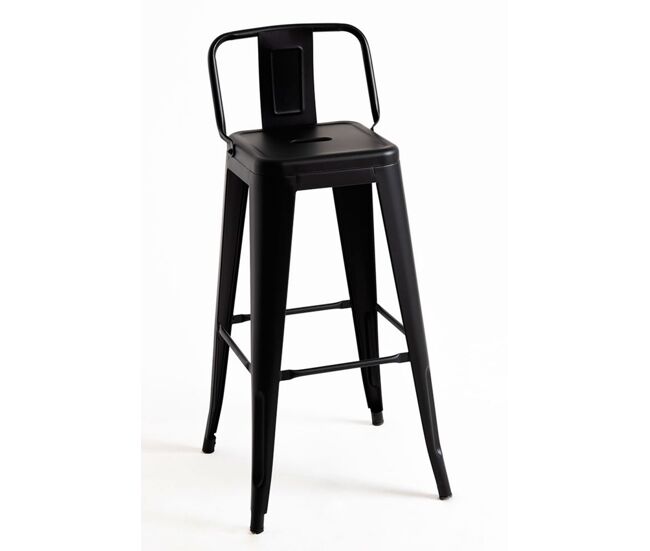 Pack 6 taburetes torix respaldo - negro mate