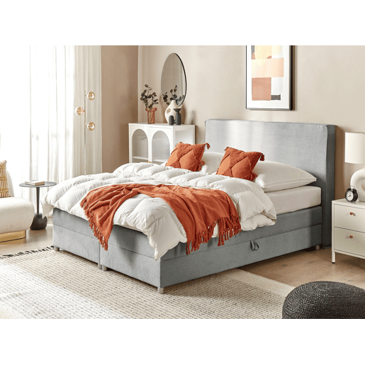 Beliani Cama continental com arrumação Poliéster MINISTER