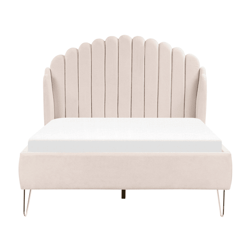 Cama Tecido AMBILLOU 140 x 200 cm Creme claro