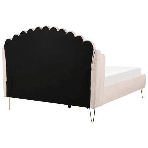 Cama Tecido AMBILLOU 140 x 200 cm Creme claro