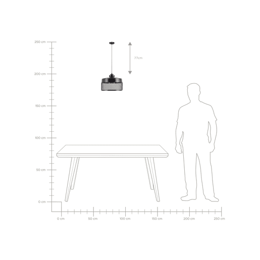 Candeeiro suspenso CARDENER Metal Preto