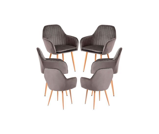 Pack 6 sillas chic - gris oscuro