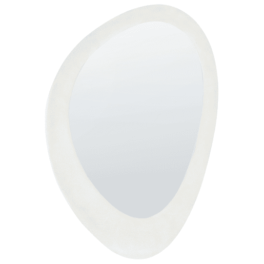 Espelho AUDES 60 cm 90 cm Veludo Branco creme