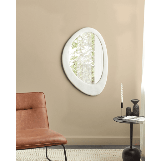 Espelho AUDES 60 cm 90 cm Veludo Branco creme