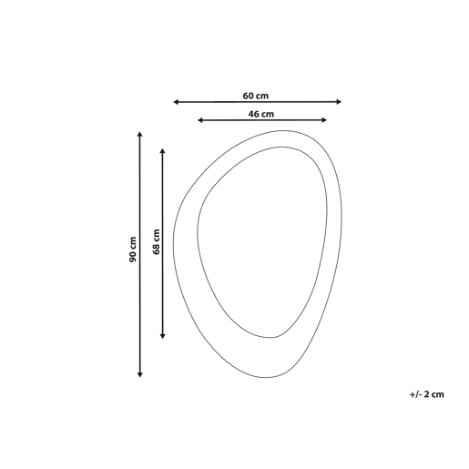 Espelho AUDES 60 cm 90 cm Veludo Branco creme
