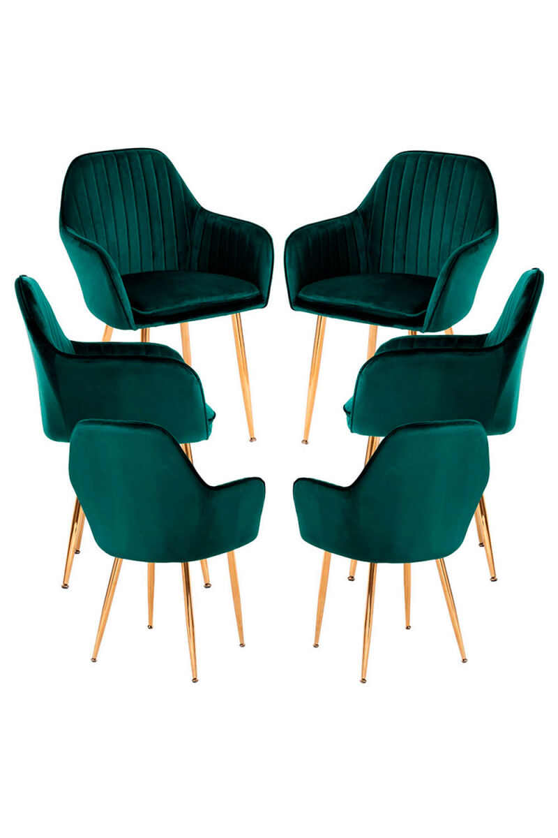 Pack 6 Sillas Chic Golden Verde