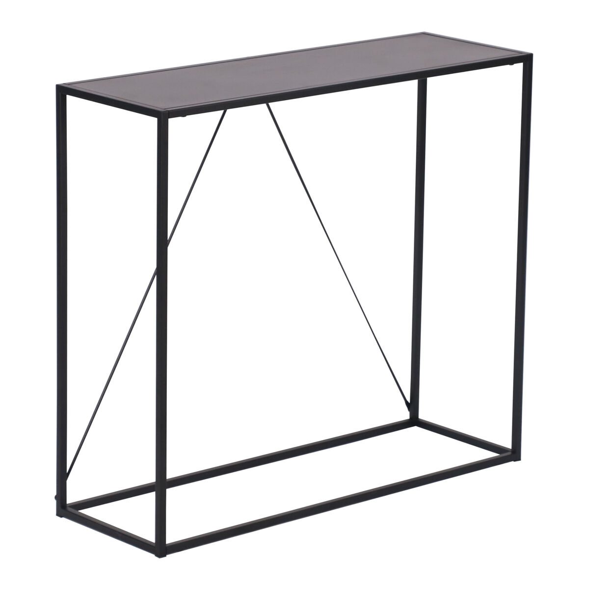 Mesa consola austevoll para entrada acero 90x30x80cm - negro [en.casa]