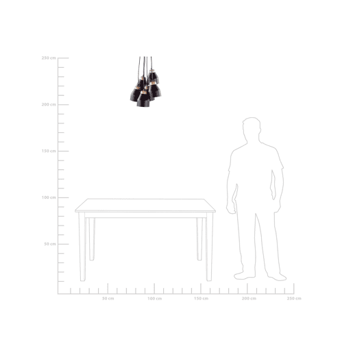 Candeeiro suspenso CESTOS Metal Preto
