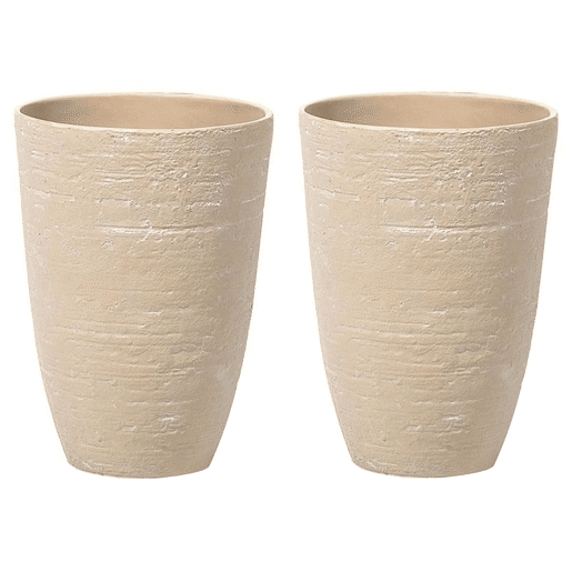 Conjunto de 2 vasos para plantas CAMIA 35 cm Creme