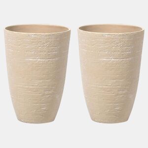Conjunto de 2 vasos para plantas CAMIA 35 cm Creme