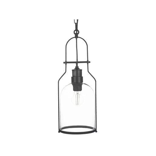 Conjunto de 2 candeeiros suspensos BASHILO Metal Preto Conjunto de 2 candeeiros suspensos BASHILO Metal Preto