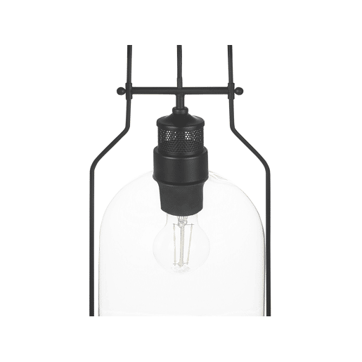 Conjunto de 2 candeeiros suspensos BASHILO Metal Preto Conjunto de 2 candeeiros suspensos BASHILO Metal Preto