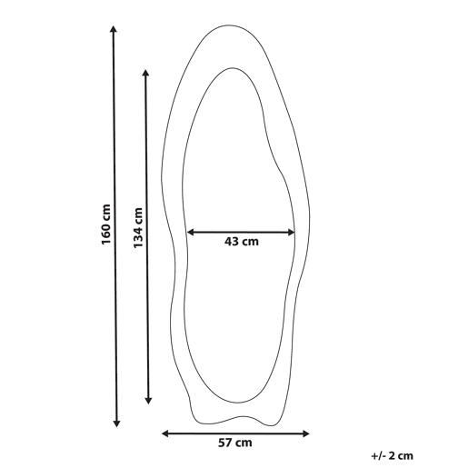 Espelho REIGNY 57 cm 160 cm Veludo Branco