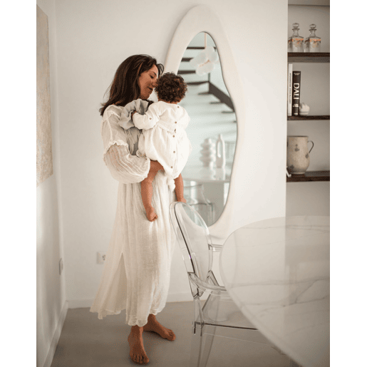 Espelho REIGNY 57 cm 160 cm Veludo Branco
