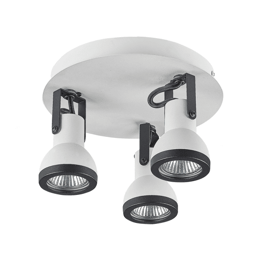 Candeeiro com 3 focos BARO Ajustável Metal Branco