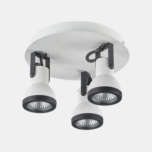 Candeeiro com 3 focos BARO Ajustável Metal Branco