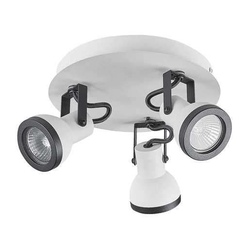 Candeeiro com 3 focos BARO Ajustável Metal Branco