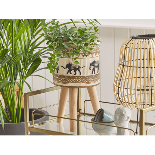 Vaso alto para plantas KOTTES 22 cm Castanho claro