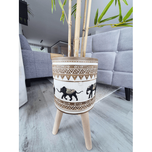 Vaso alto para plantas KOTTES 22 cm Castanho claro