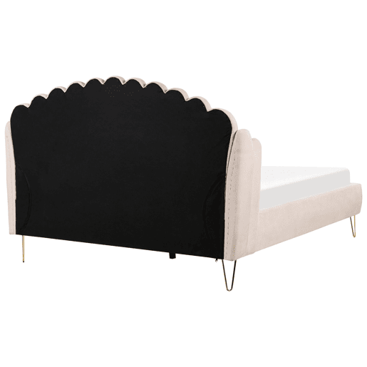 Cama Tecido AMBILLOU 160 x 200 cm Creme claro