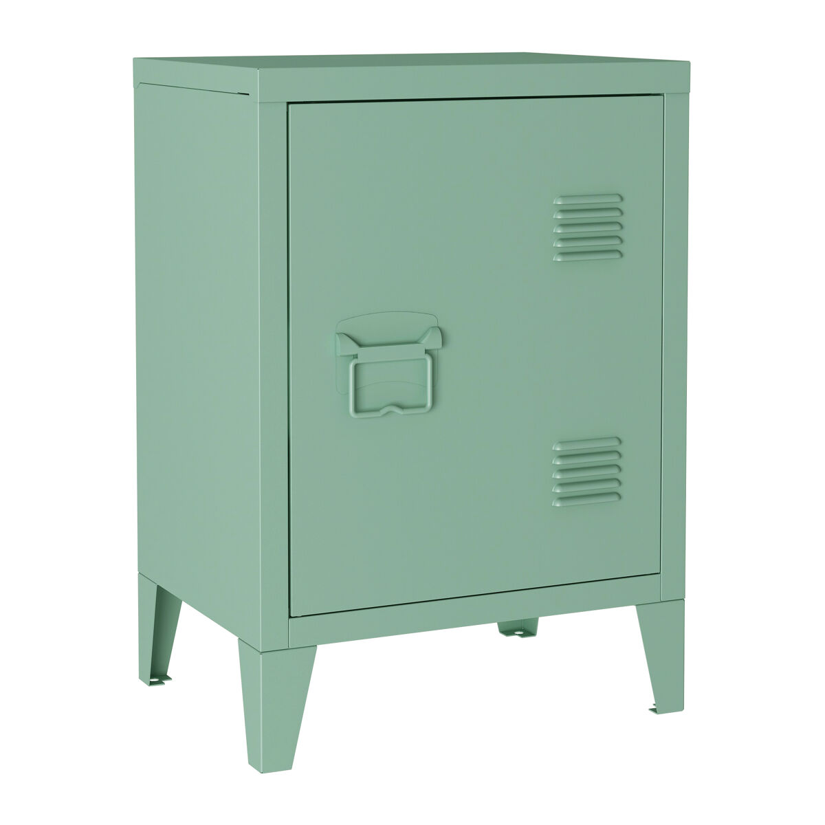 Mesa de noche inari con cerradura  magnética 57 x 40 x 30 cm acero - verde pastel mate [en.casa]