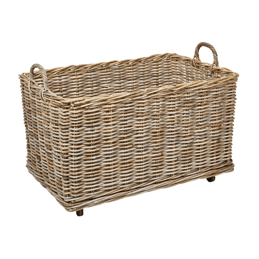 Conjunto de 2 cestos KITIM com rodas Rattan Natural