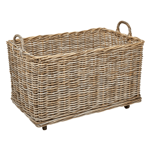 Conjunto de 2 cestos KITIM com rodas Rattan Natural