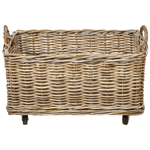 Conjunto de 2 cestos KITIM com rodas Rattan Natural