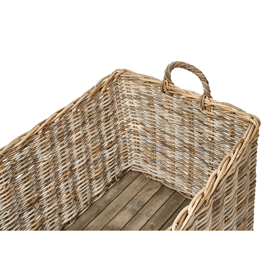 Conjunto de 2 cestos KITIM com rodas Rattan Natural