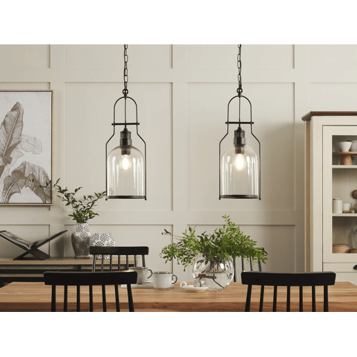 Candeeiro suspenso BASHILO Metal Preto