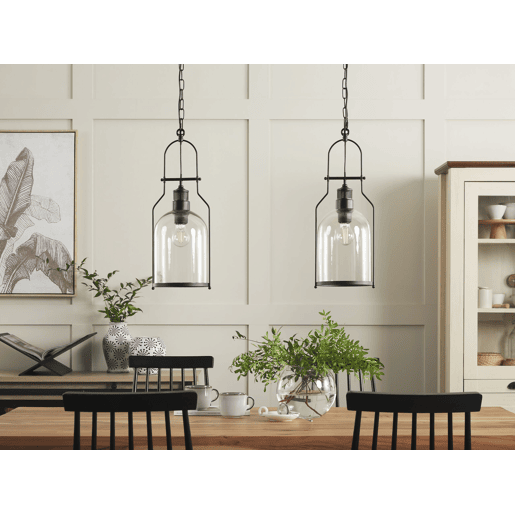 Candeeiro suspenso BASHILO Metal Preto