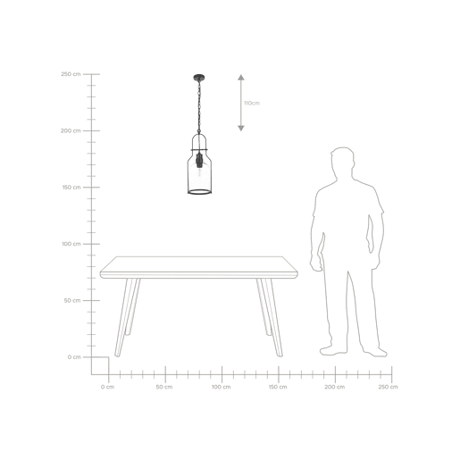 Candeeiro suspenso BASHILO Metal Preto