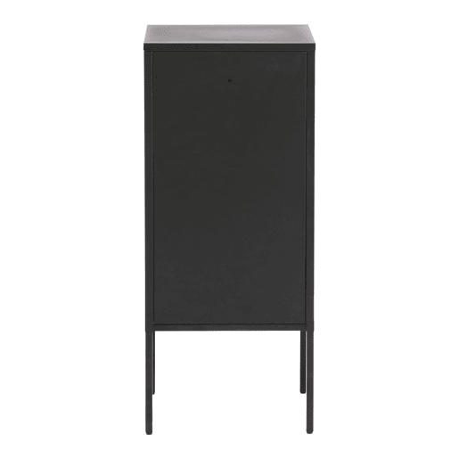 Mesa de cabeceira Hausjärvi com fechadura e ranhuras de ventilação 85 x 35 x 35 cm aço - Preto en.casa