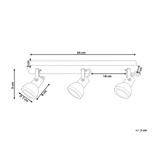 Candeeiro com 3 focos BARO Ajustável Metal Branco