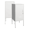 Conjunto de 2 mesas de cabeceira Hausjärvi com fechadura e ranhuras de ventilação 85 x 35 x 35 cm aço - Branco en.casa