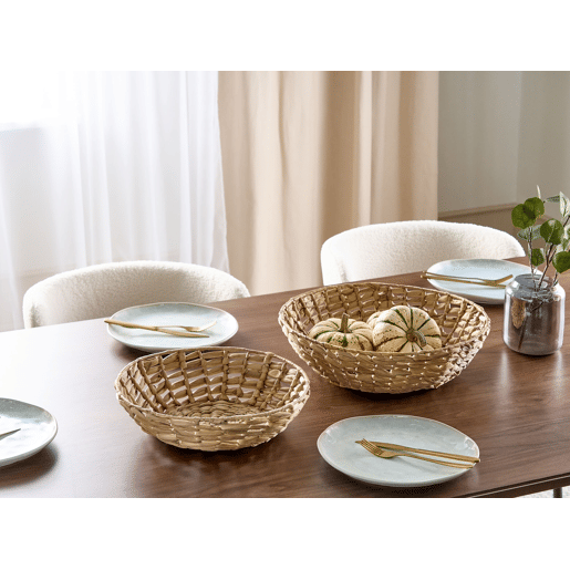 Conjunto de 2 taças decorativas DALAT Vime Natural