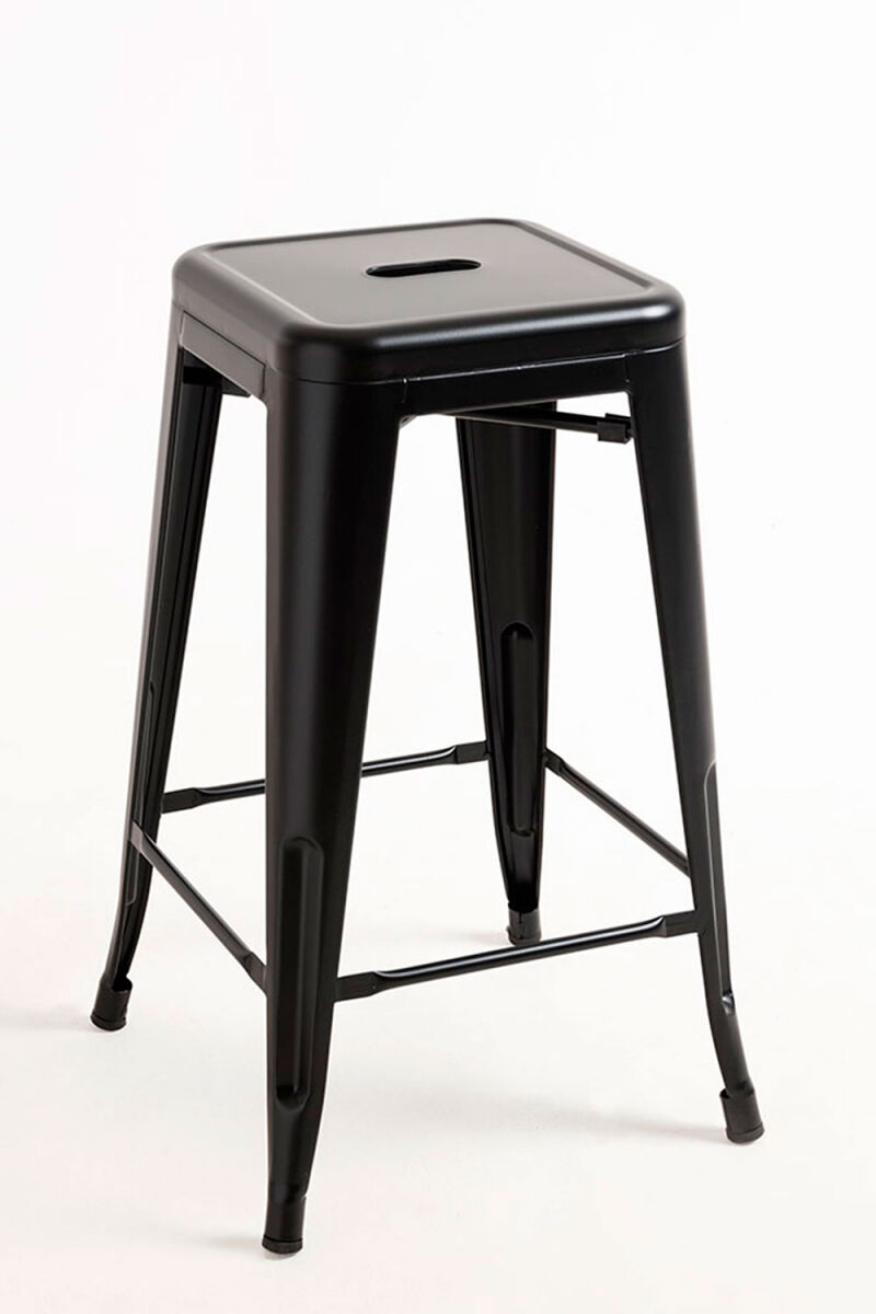Pack 6 taburetes torix bajos - negro mate