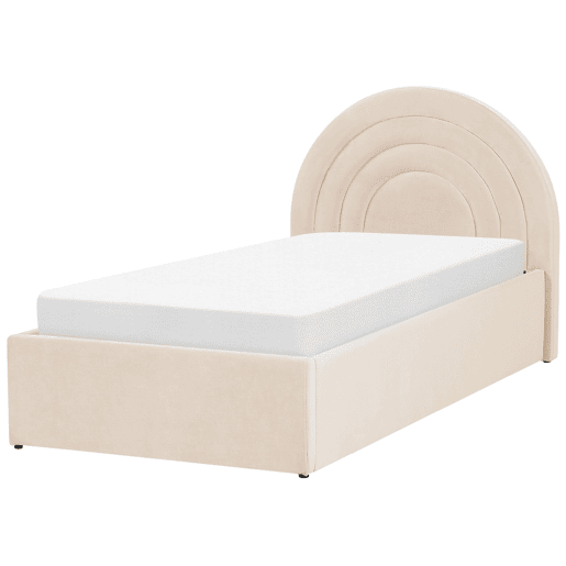 Beliani Cama infantil com arrumação Veludo ANET